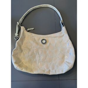 Gorgeous Brighton shoulder bag cream patent leather braided handle